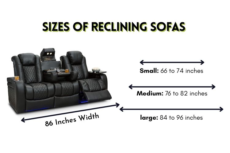 Sizes of reclining sofas