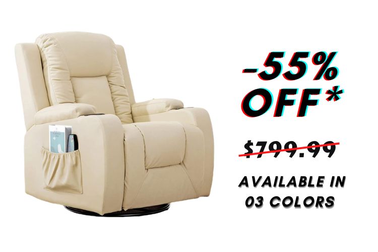 Recliner Chair Massage Rocker with Leather Ergonomic Lounge 360 Degree Swivel 