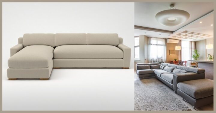 L-shape layout of sectional sofa