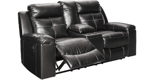 Kempten Contemporary Faux Leather Double Reclining, Design by Ashley