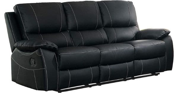 Bisson Leather Match Double Reclining Sofa, Lexicon