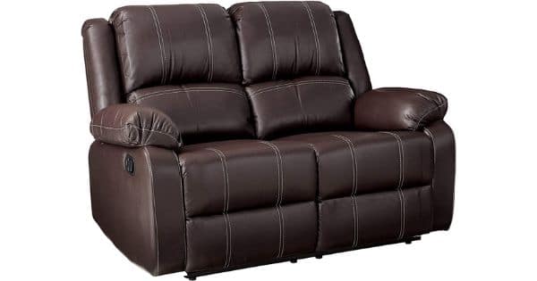 Zuriel Brown Faux Leather Reclining, ACME