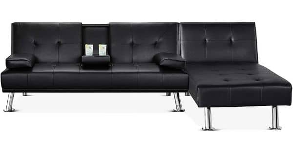 Yaheetech Faux Leather Sectional Sofa Couch Sectional