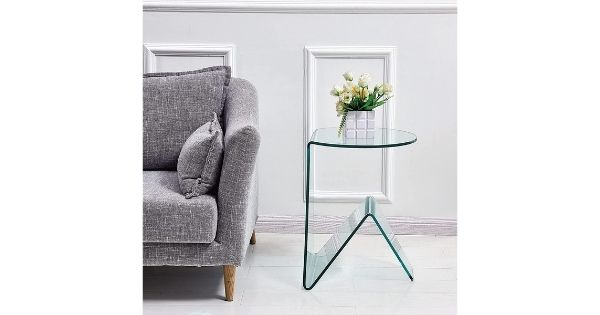 Glass Art-Designed End Side Table,  FENGHUA GLASS HOME