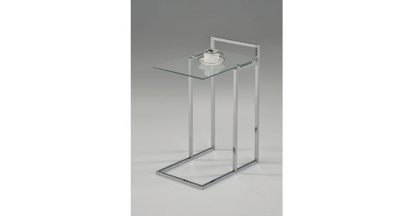 Clear Tempered Glass Snack Side End Table, eHomeProducts
