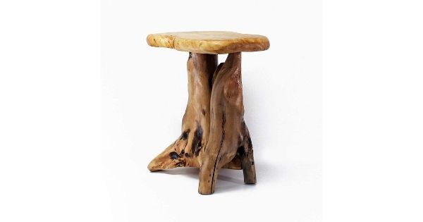 Cedar Root Wood Log Side Table, End Table, WELLAND