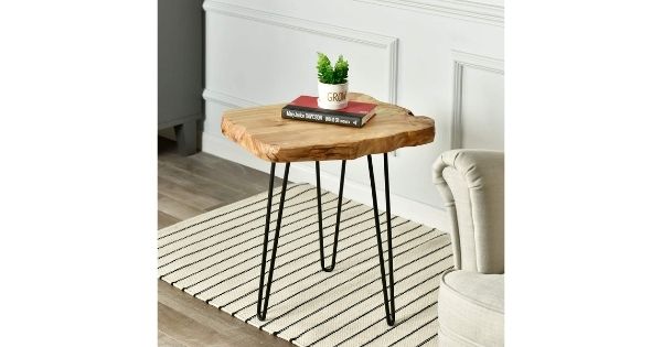Live Edge Side Table with Hairpin Legs, WELLAND