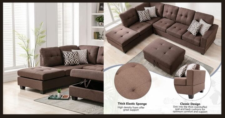 high weight capacity sectional sofa