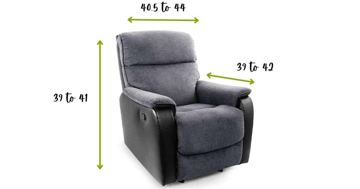 What is the average size of a large recliner