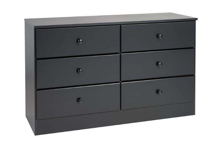 Black 6 drawer dresser under $200