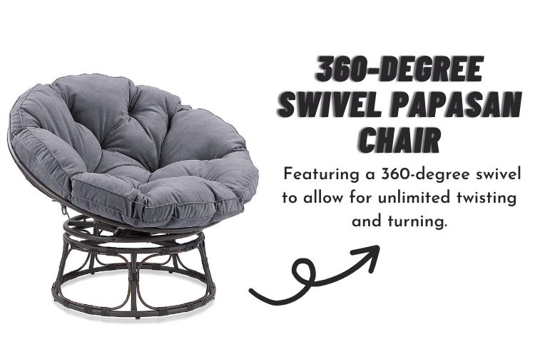 360-Degree Swivel Papasan Chair