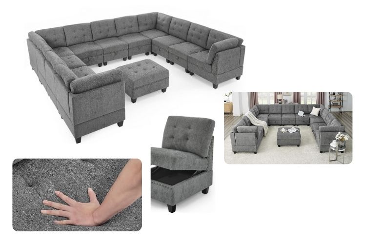 u shape sectional couch
