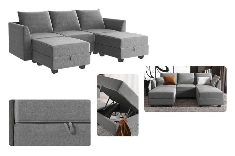 u shaped sectional with chaise